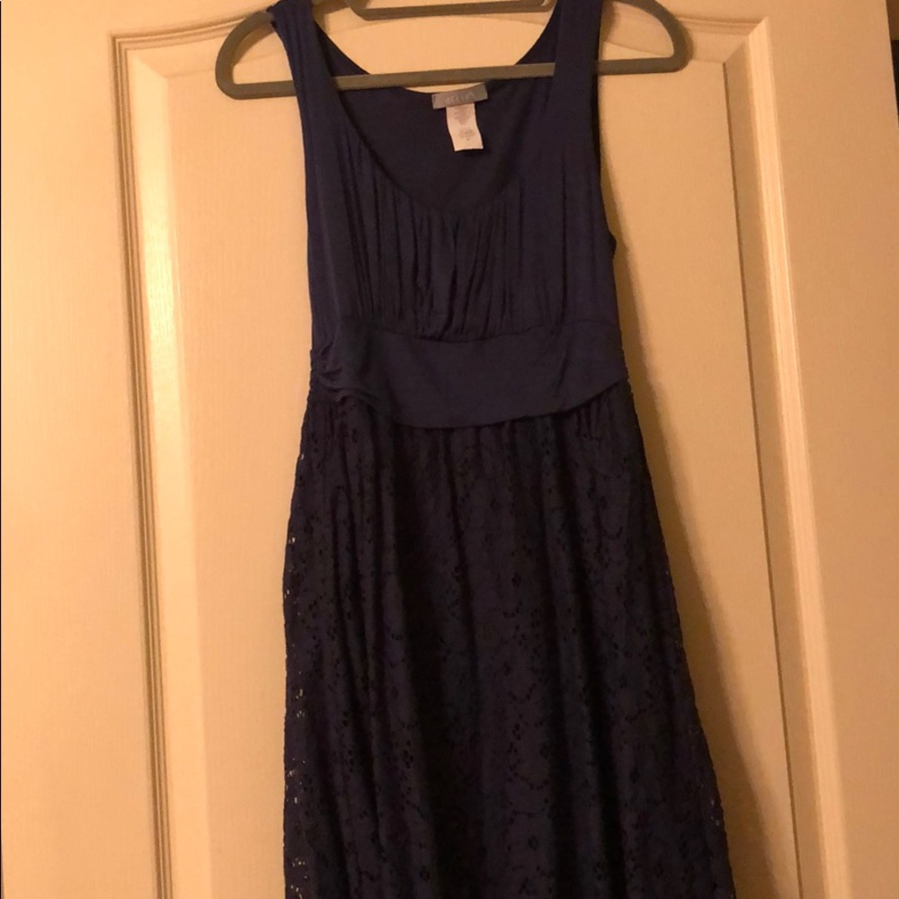 Navy dress with lace
